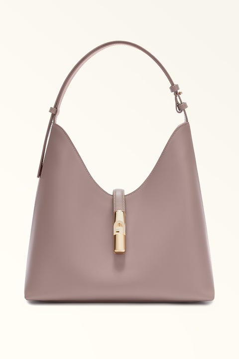 Furla, Кожена чанта Хобо Goccia, Бледа лила