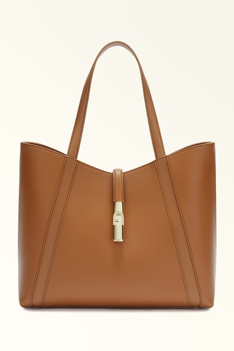 Furla, Goccia tote fazonú bőrtáska, Karamellbarna