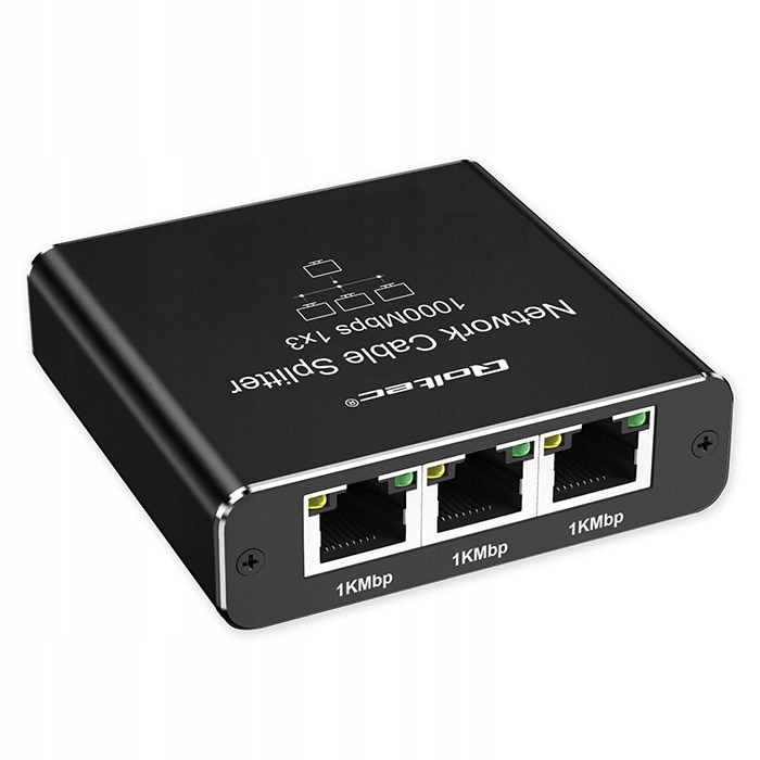 Splitter Ethernet RJ45 Qoltec 52294 Mini Switch Hub Retea 1 la 3 ...