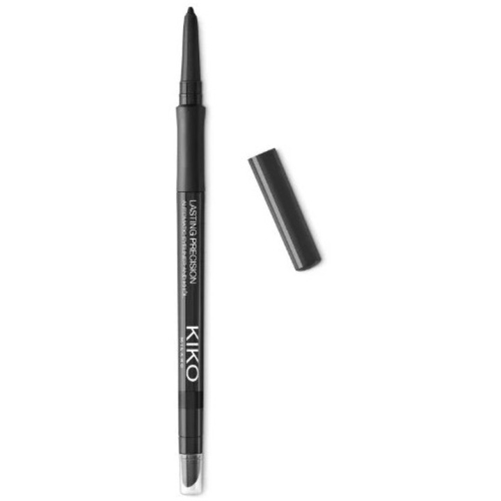Creion de ochi retractabil, KIKO Milano, Lasting Precision, 2 capete, Negru