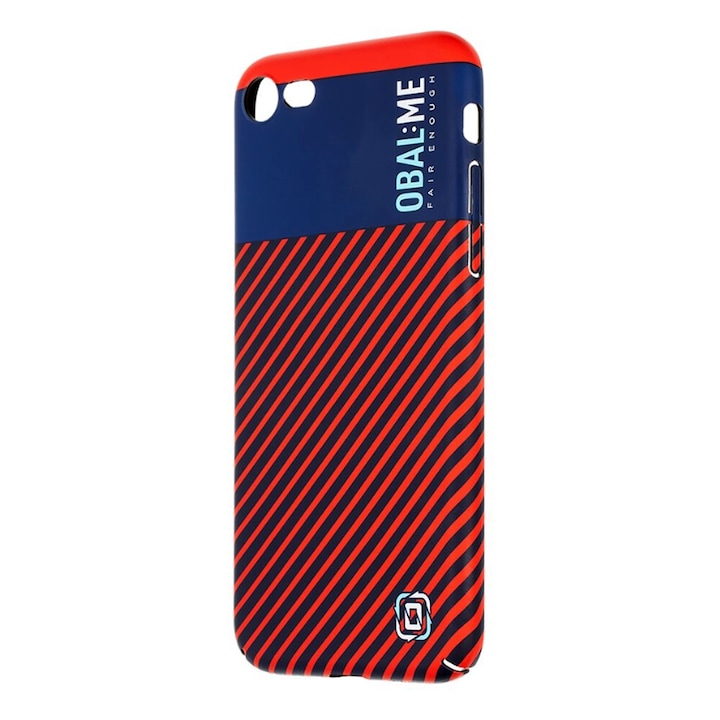 Кейс за телефон, съвместим с OBAL:ME Flossy Stripes - iPhone SE3 2022 - пластмасов заден капак, син/червен