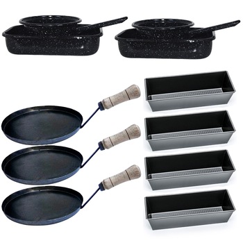 Pachet - 3 x Tava copt legume, 25cm + 4 x Tava mare pentru cozonac + 2 x Set Cratita + Tava Pachet - 3 x Tava copt legume, 25cm + 4 x Tava mare pentru cozonac + 2 x Set Cratita + Tava