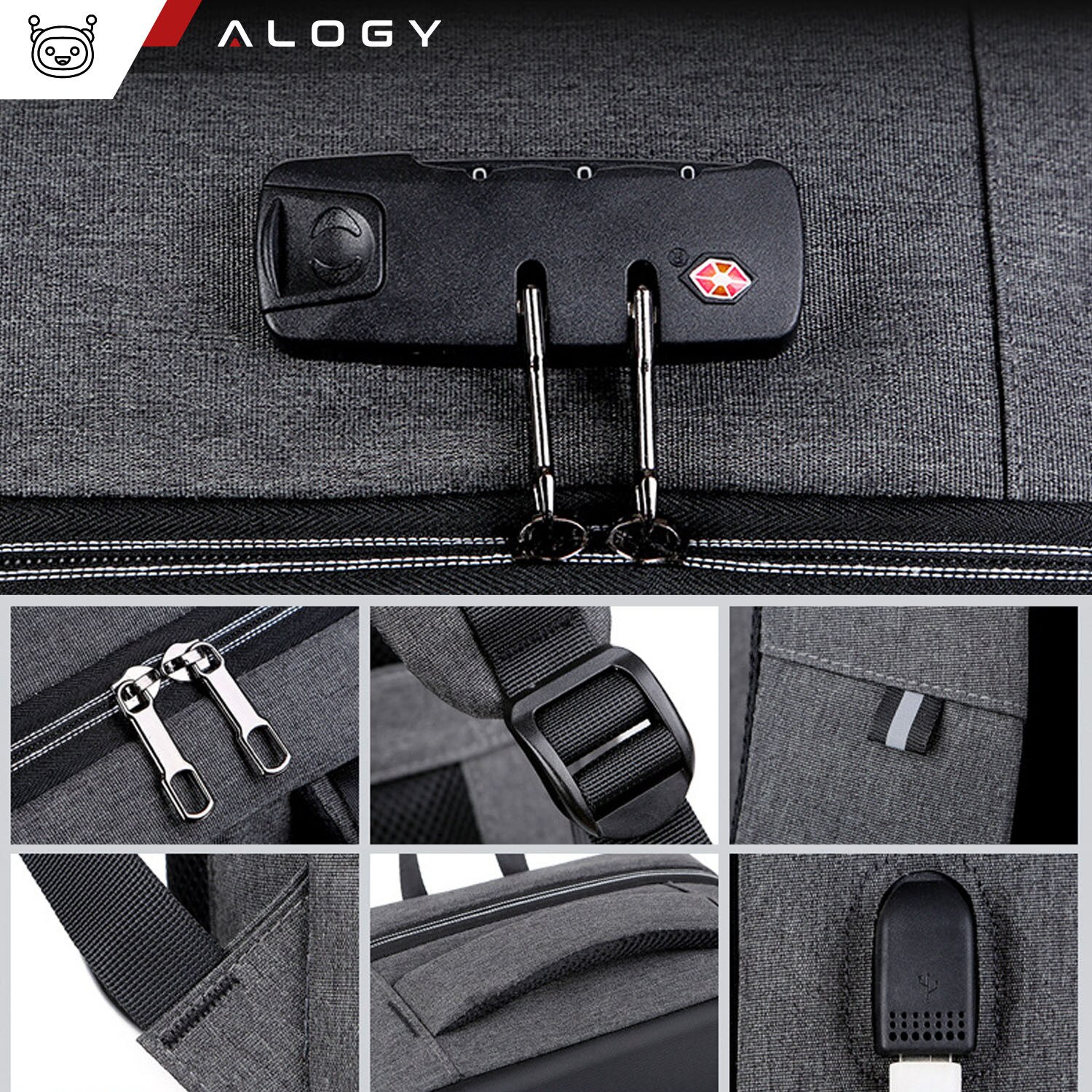 Rucsac anti-furt pentru laptop 15.6", 18L, 45x32x14 cm