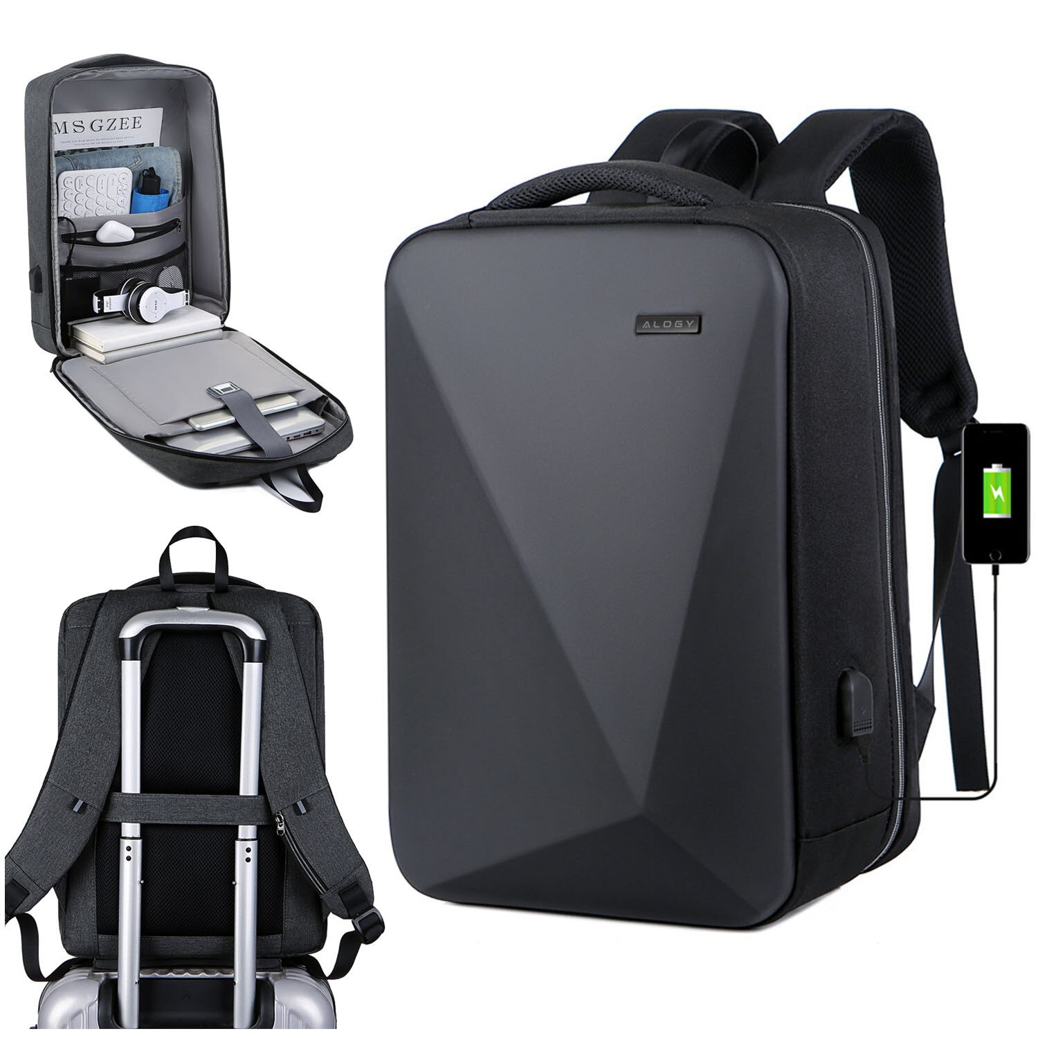 Rucsac anti-furt pentru laptop 15.6", 18L, 45x32x14 cm