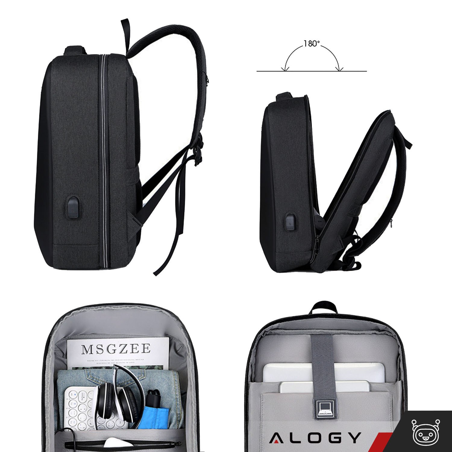 Rucsac anti-furt pentru laptop 15.6", 18L, 45x32x14 cm
