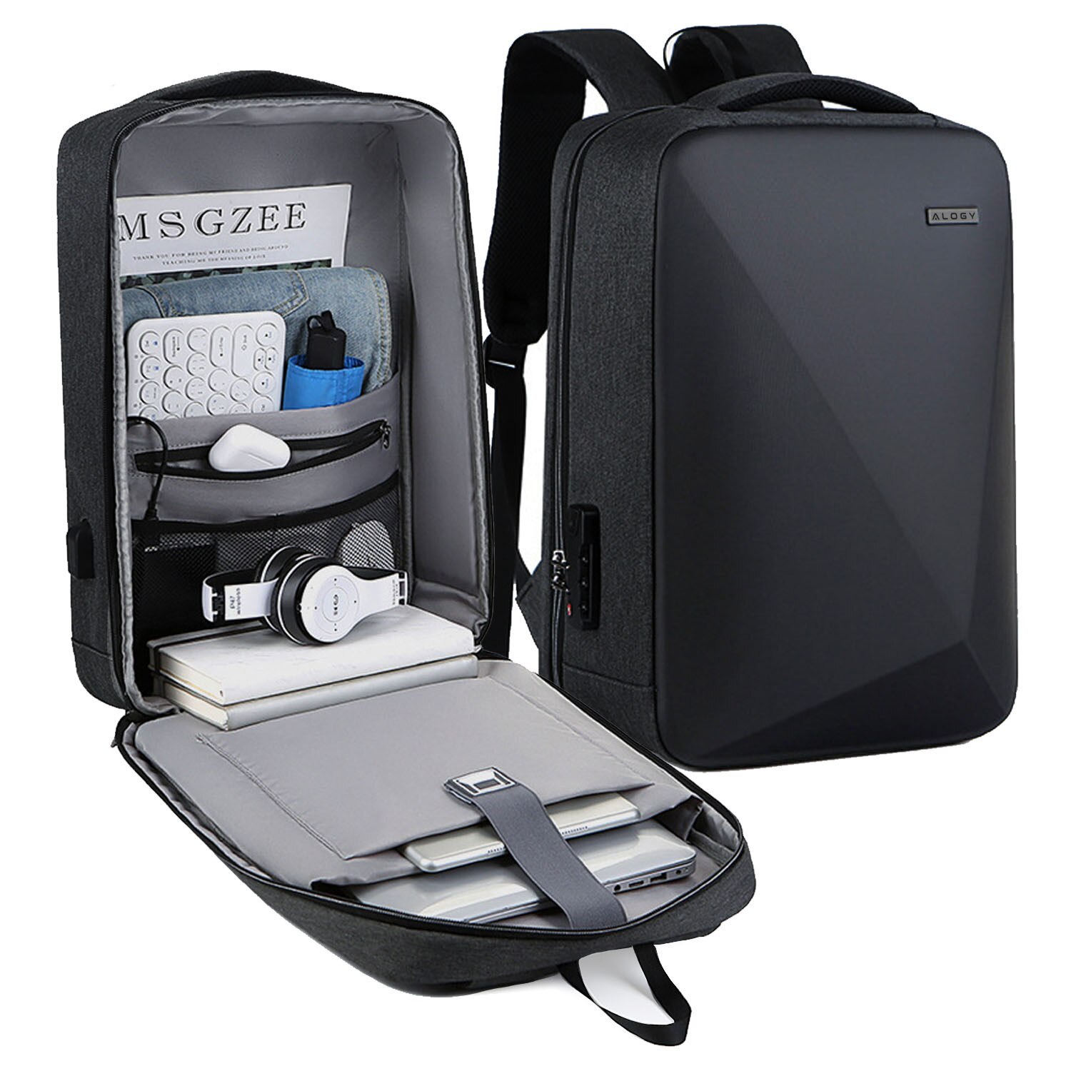 Rucsac anti-furt pentru laptop 15.6", 18L, 45x32x14 cm