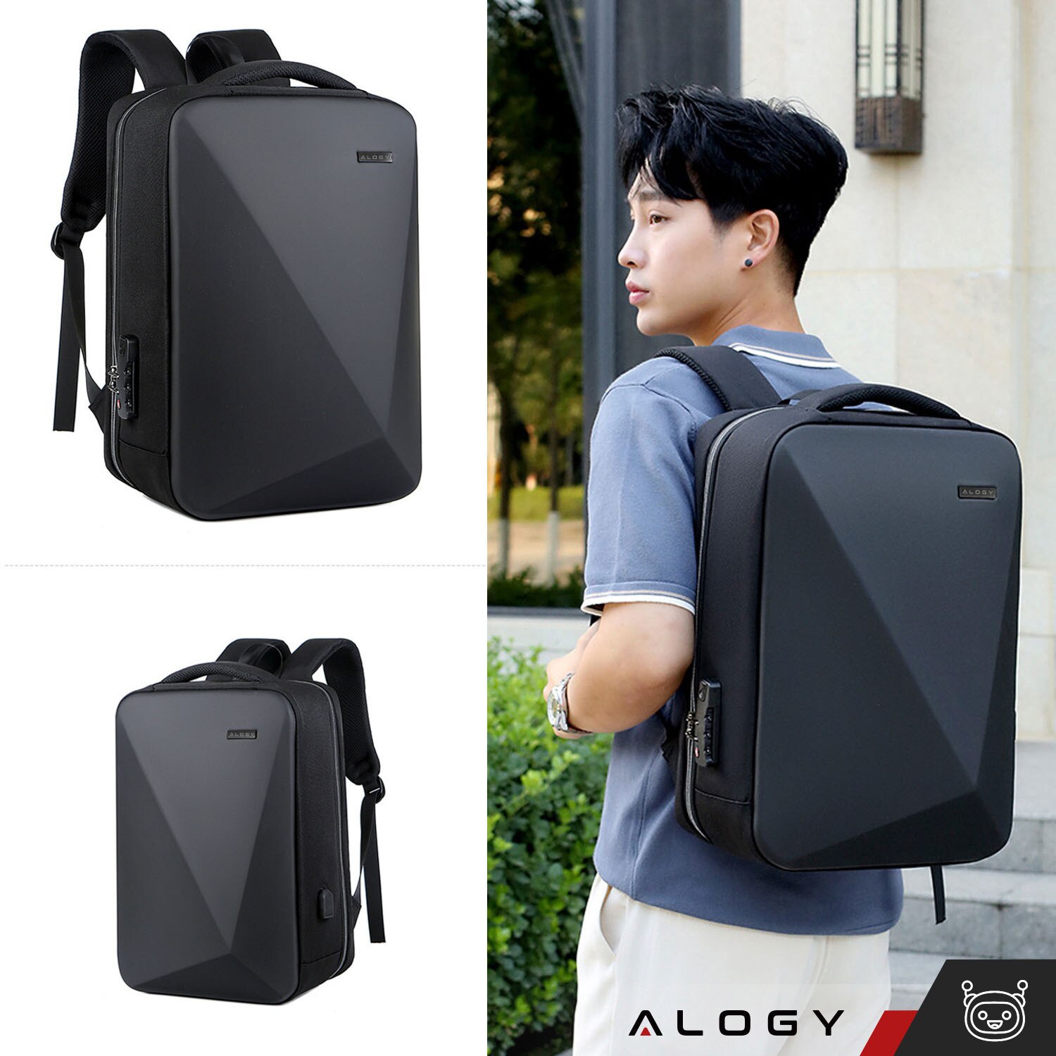 Rucsac anti-furt pentru laptop 15.6", 18L, 45x32x14 cm