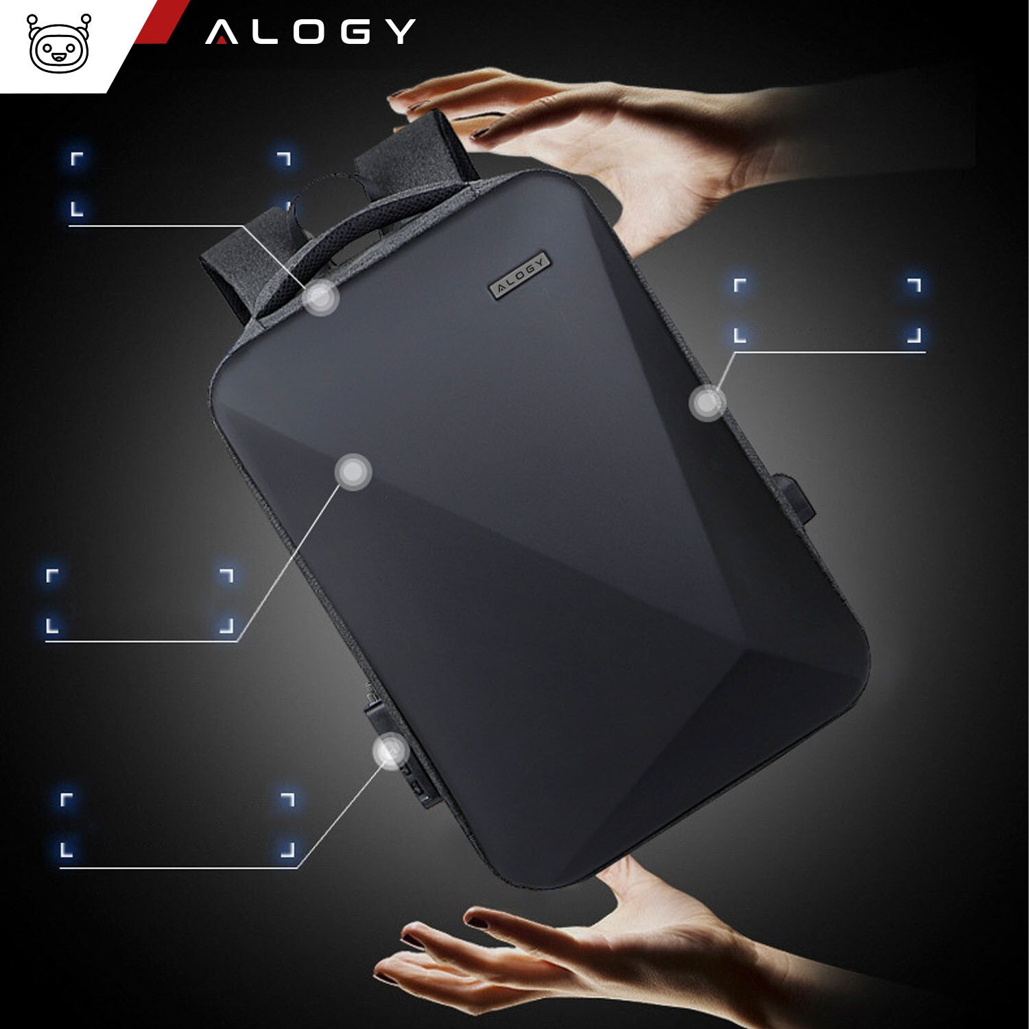 Rucsac anti-furt pentru laptop 15.6", 18L, 45x32x14 cm