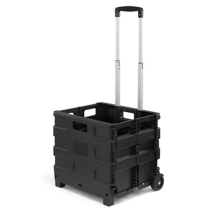 Carucior cumparaturi, multifunctional, structura demontabila, pliabil, compact, robust, transport fara efort, 35 x 38 x 29 cm - CARRYMAX