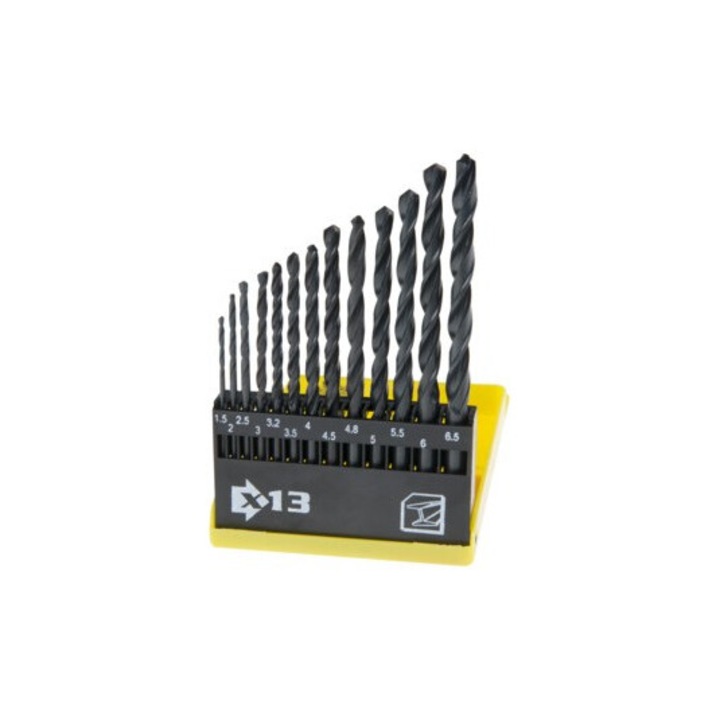 Set 13 burghie HSS pentru metal, 2.0-8.0 mm, GTX, 10x16x1,8 cm, multicolor