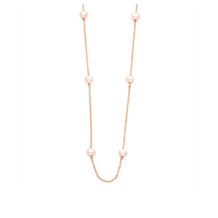 Colier Ekan, din aur roz de 14K, cu perle