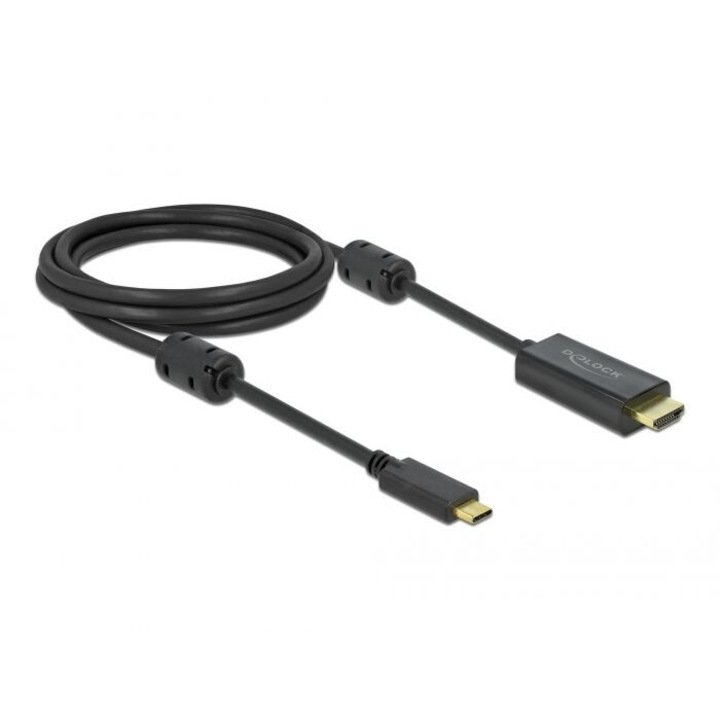 Активен кабел USB-C към HDMI, DeLock, 4K//60 Hz, 2м, черен