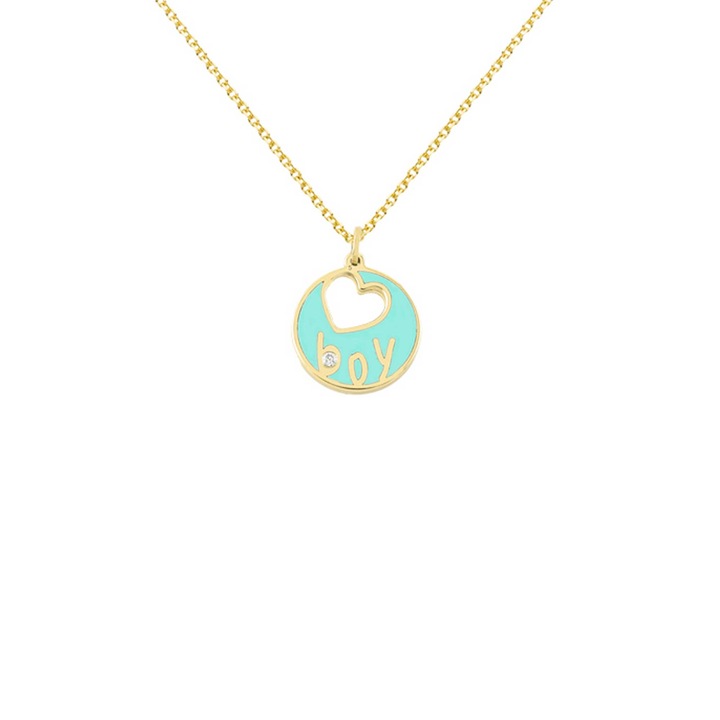 Pandantiv din aur galben de 14K cu lant 034386, Ekan