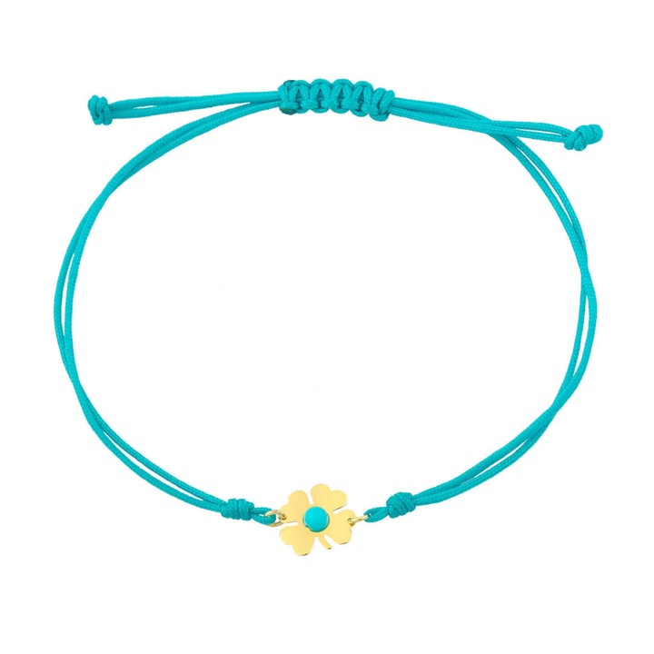 Bratara Ekan, Aur Galben K14, Albastru, Set