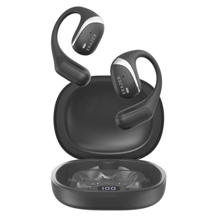 Lenovo erazer x9 bluetooth fülhallgató sztereo, v5.4, tws, fülre akasztható, zajszűrő, mikrofon, ipx4 + töltőtok, fekete