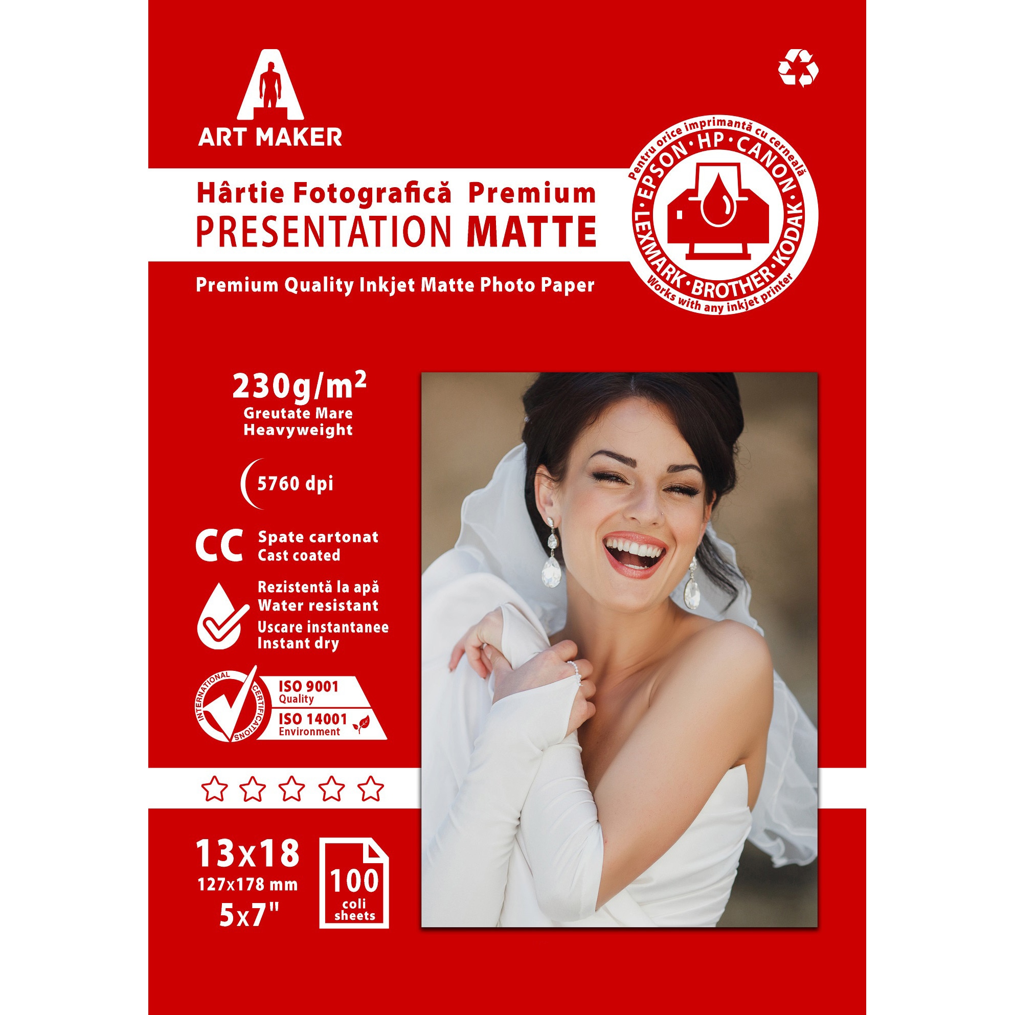 Hartie foto Art Maker, Mata, 13×18, 230g/mp, 100 coli