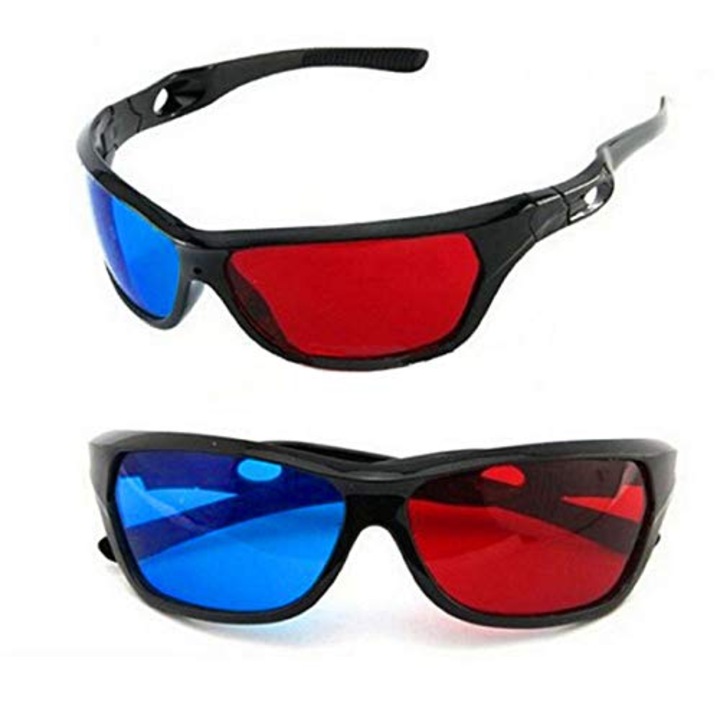 Set 2 Ochelari 3D Norocos, Plastic, Red/Cyan, 140mm x 63mm x 36mm