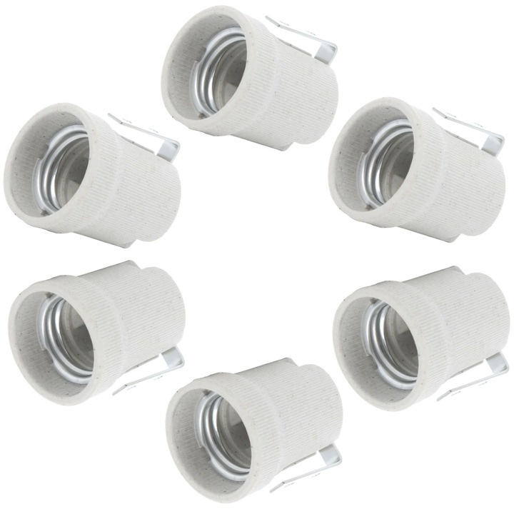 Set 6 buc, Dulie bec E27 Ceramica cu Lamela