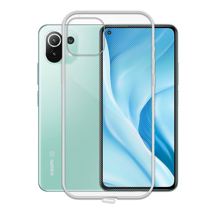 Удароустойчив калъф с DOP Anti-Dust за Xiaomi Mi 11 Lite, Защита от прах, Подсилени ъгли, Силикон, Ефективна защита, Защита на порта за зареждане, Тънък дизайн, Лесен за употреба, Прецизни изрези, Прозрачен