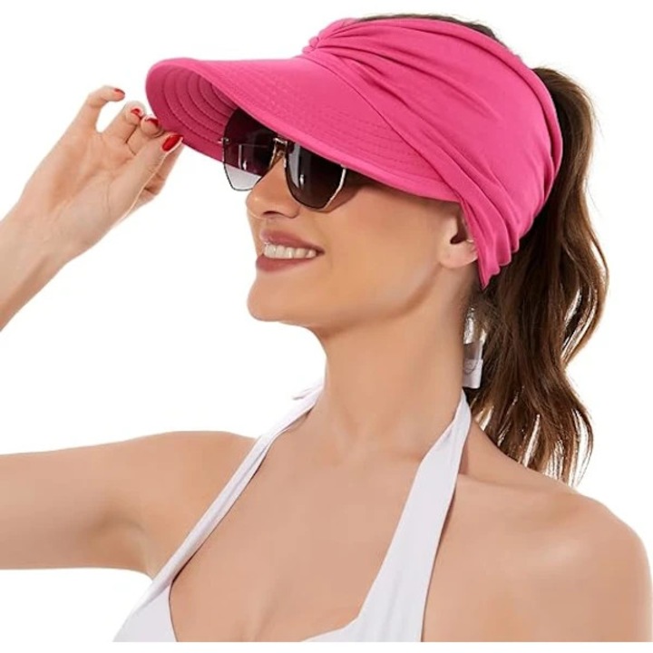 Palarie de soare pentru femei, cu deschidere pentru coada, protectie UV 50+, dimensiune 21.65-23.22 inch, bor 3.74 inch, multicolor