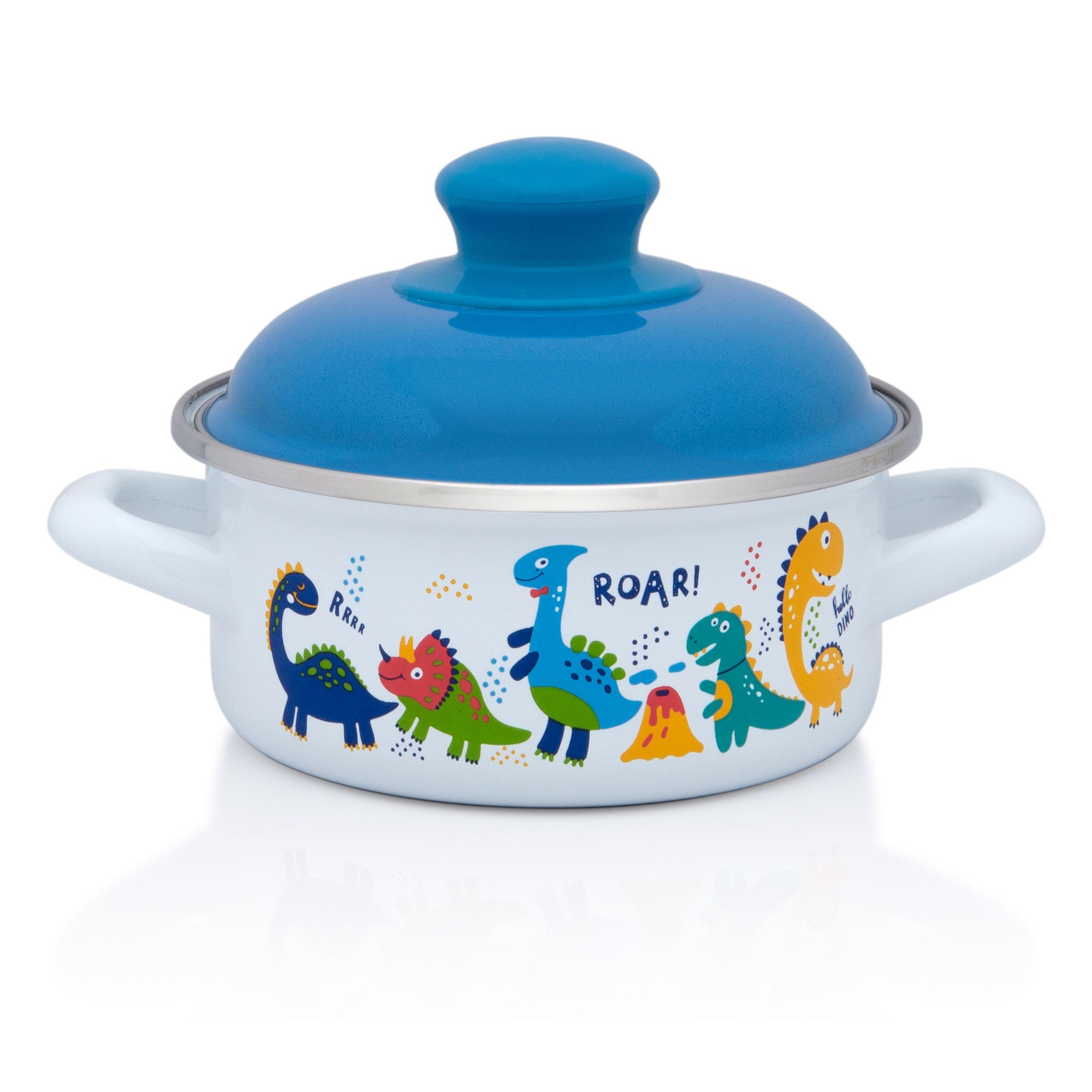 Cratita1l cu capac Dino Metalac email/14cm/1l