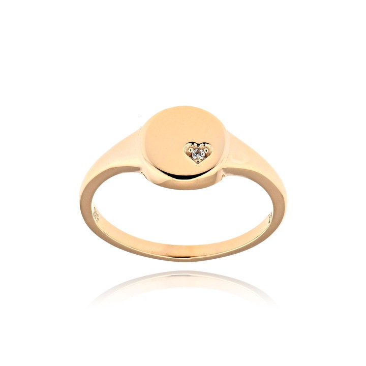 Inel dama, Skaras, Aur roz de 14K, Zirconiu, Gold Rose