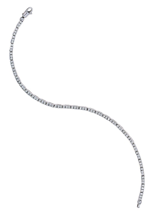 Bratara Riviera din aur alb de 14K cu pietre de zirconiu