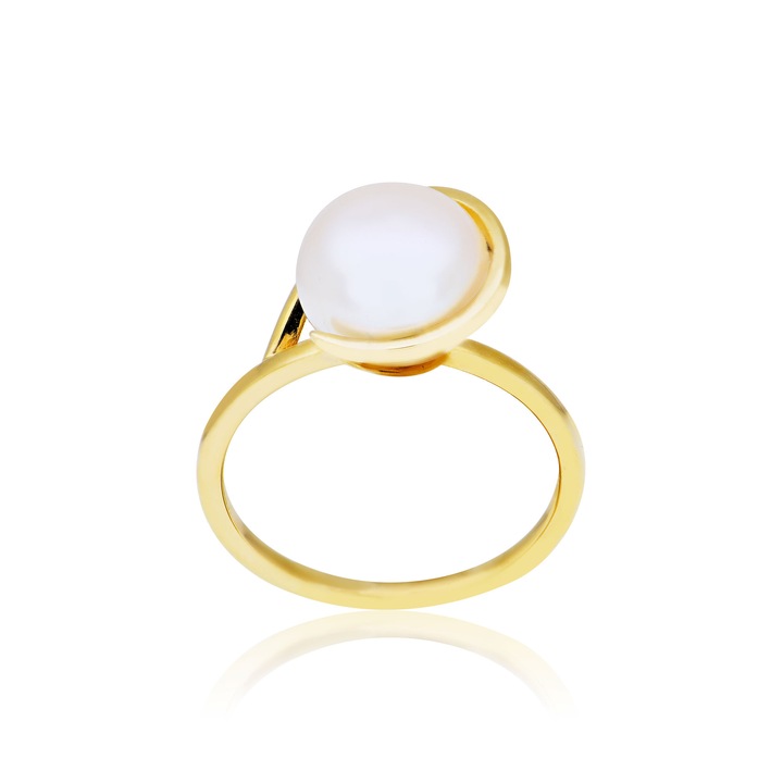 Inel din aur galben de 14K cu perla