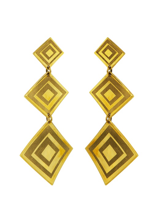 Cercei pandantivi din aur galben de 18 karate