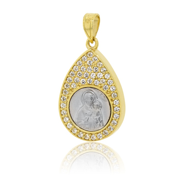 Pandantiv pentru copii Skaras, din aur galben/alb 9K, cu pietre de zirconiu