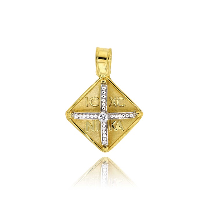 Pandantiv, Skaras, Aur galben / alb 9K, Auriu