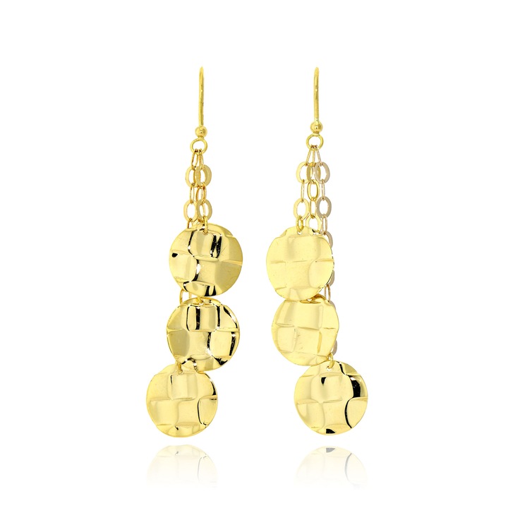 Cercei pandantivi din aur galben de 18 karate