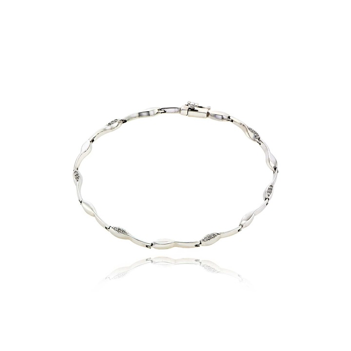 Bratara din aur alb de 18K cu diamante stralucitoare