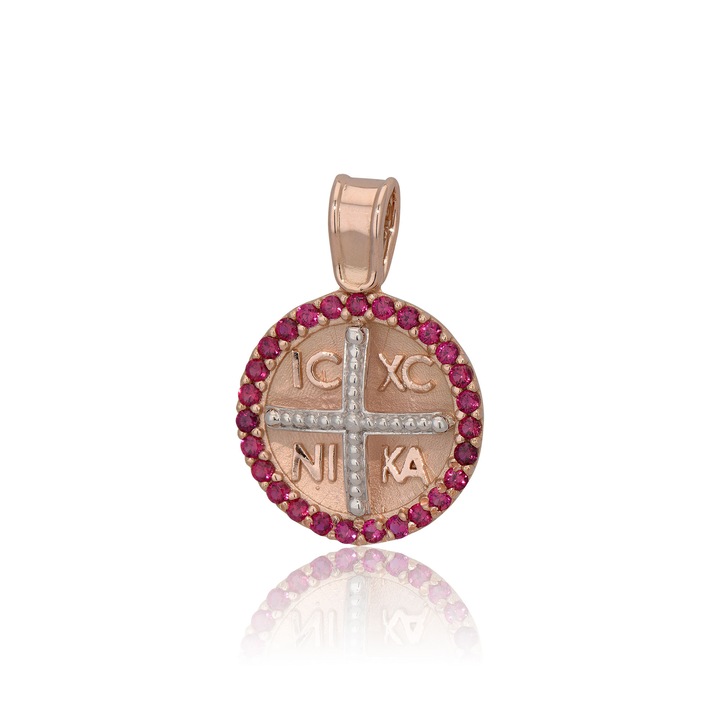 Pandantiv Skaras, din aur roz/alb de 9 K