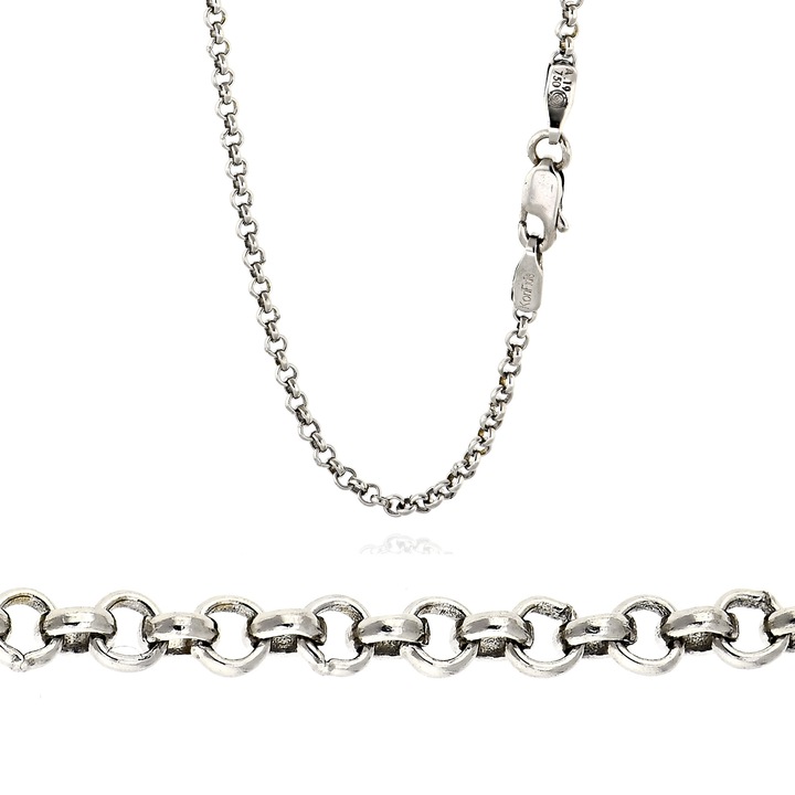 Lant din aur alb de 18 karate