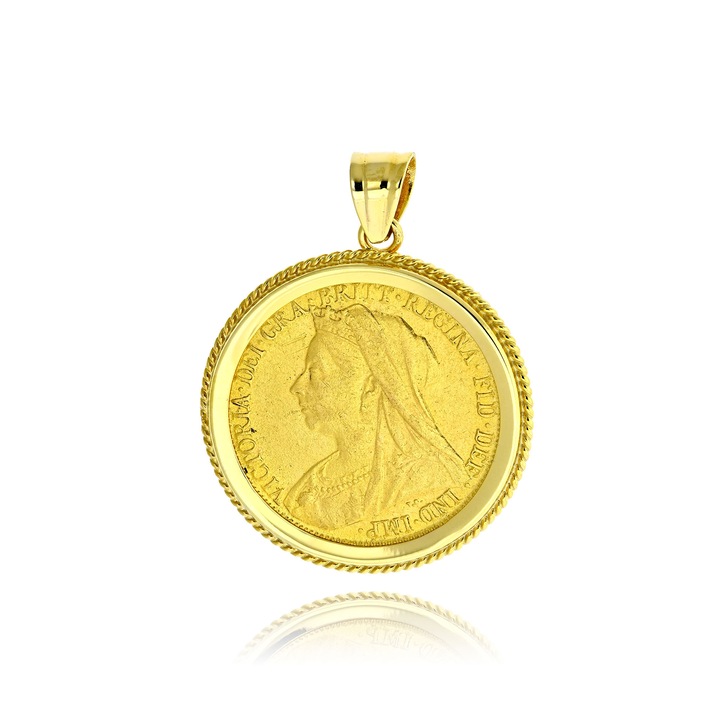 Suport pentru moneda Skaras, din aur galben de 14K