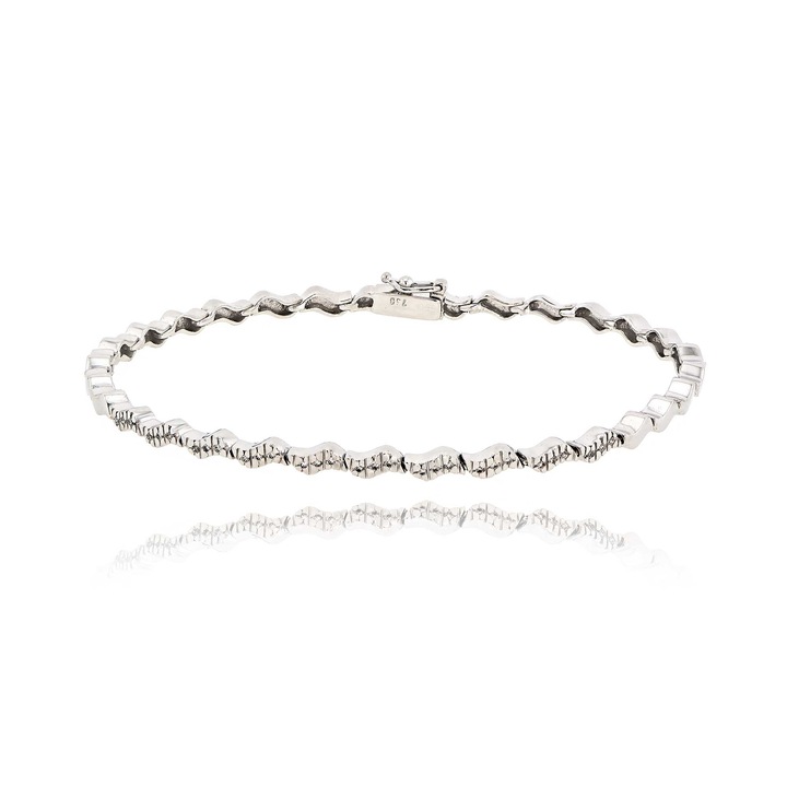 Bratara din aur alb de 18K cu diamante