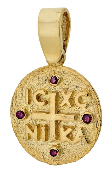 Pandantiv din aur galben K9 cu pietre de zirconiu