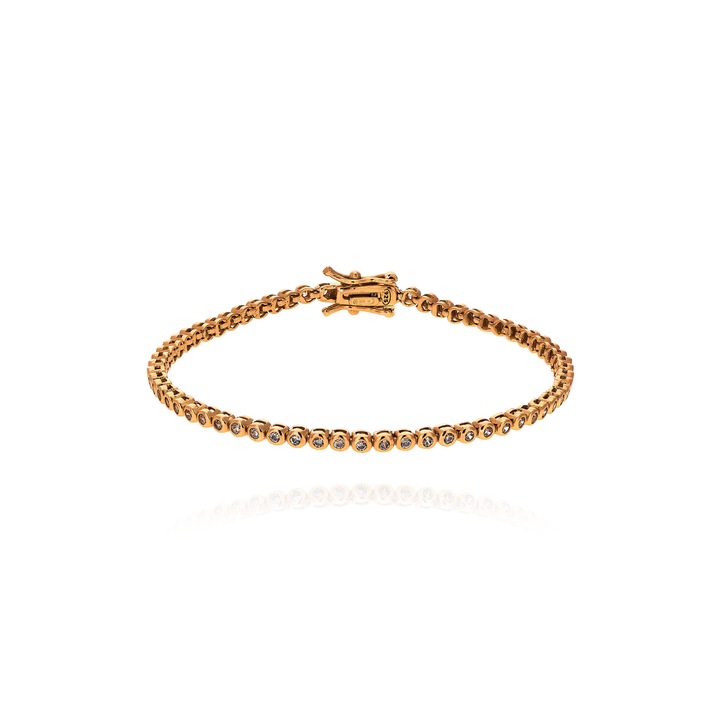 Bratara Skaras, din argint 925, cu pietre de zirconiu, auriu