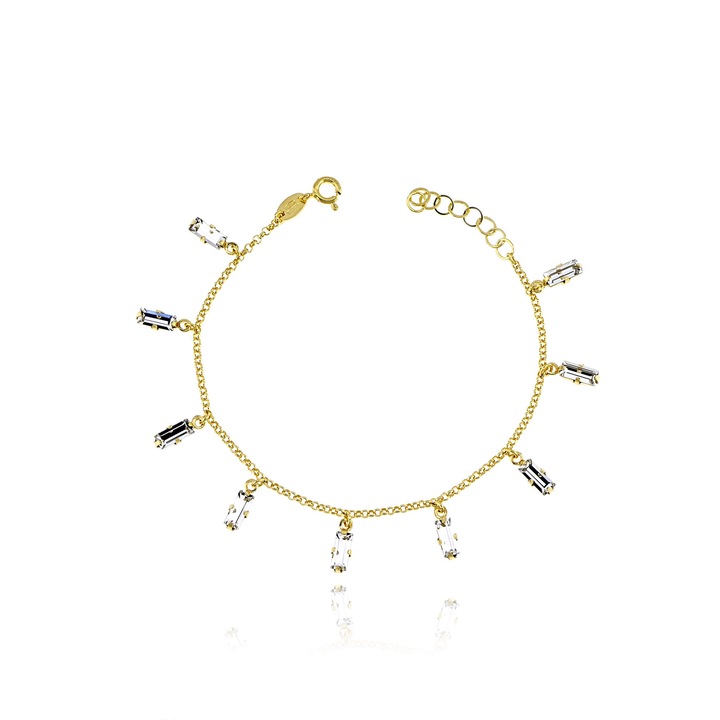 Bratara din argint 925 placata cu aur si pietre de zirconiu Skaras