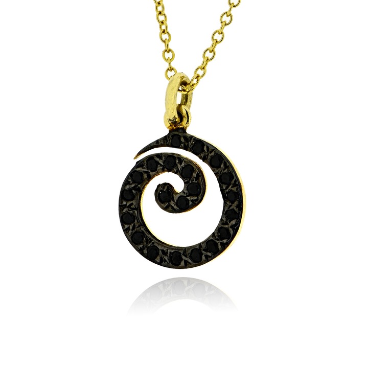 Bratara dama Skaras, aur galben K14, pietre zirconiu, model spiralat