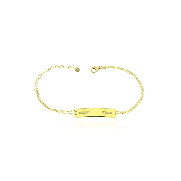 Bratara, Skaras, Aur galben 14K, Diamante, Auriu