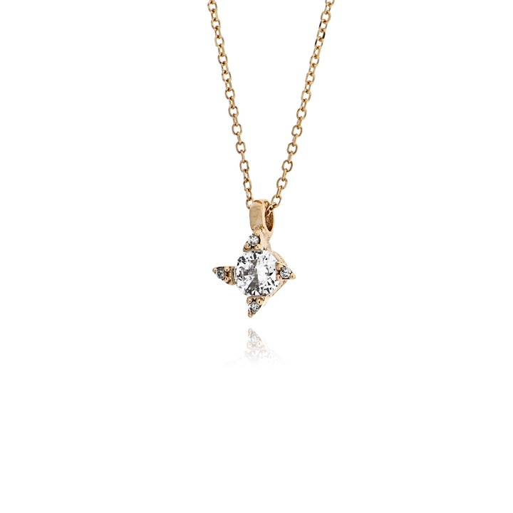 Colier Solitaire din aur roz K09, Skaras, cu zirconii, 039703