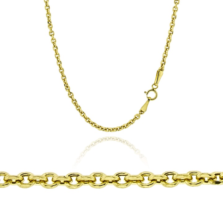 Lant din aur galben de 14 k, Skaras, auriu