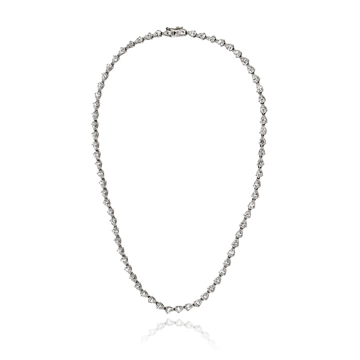 Colier Skaras, argint 925 cu pietre zirconiu, argintiu