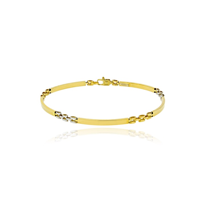 Bratara Cheiropede din Aur K14, Galben si Alb