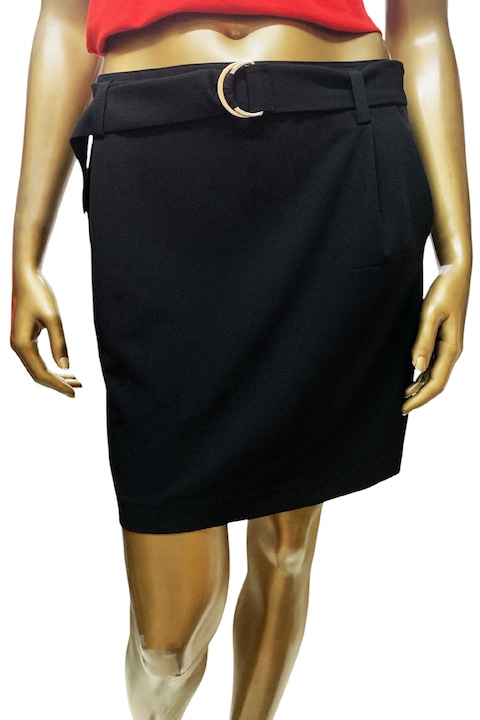 Fusta de dama ETAM J Funk 474431-BK-38 90-37, Scurt, Curea, Doua buzunare, 38, Negru