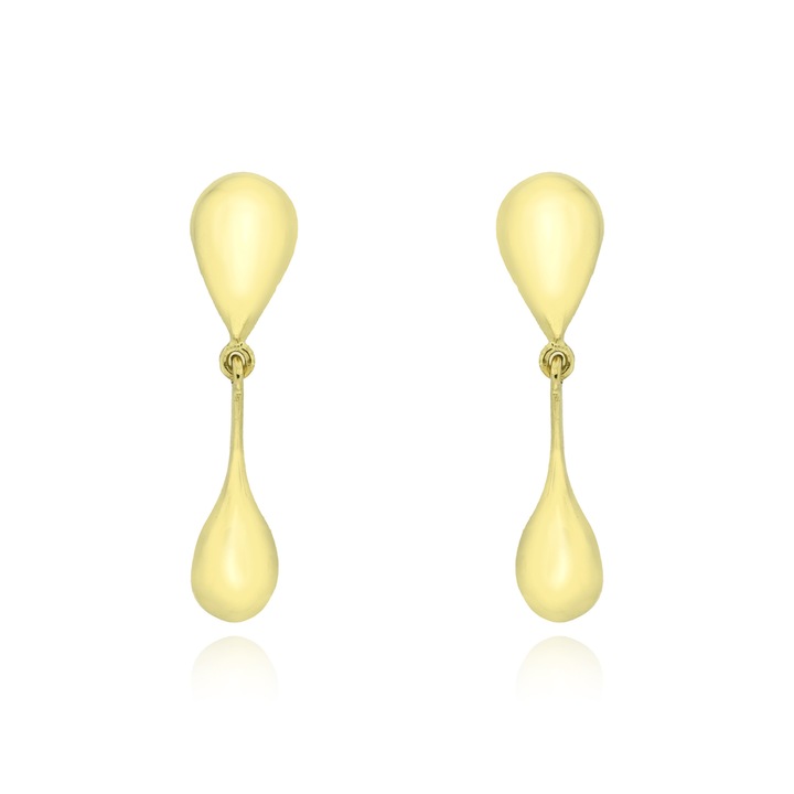 Cercei crema din aur galben K14, Skaras