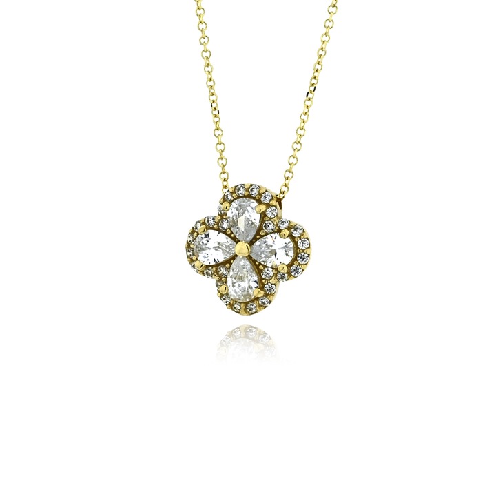 Pandantiv dama Skaras, aur galben K14, pietre zirconiu