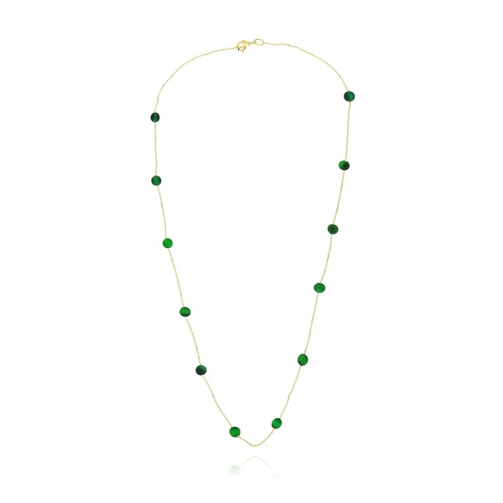Colier, Skaras, Aur galben K14 cu Malachit, Verde